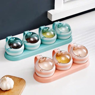 Hũ đựng gia vị bằng nhựa có nắp đậy set 3-4 hũ