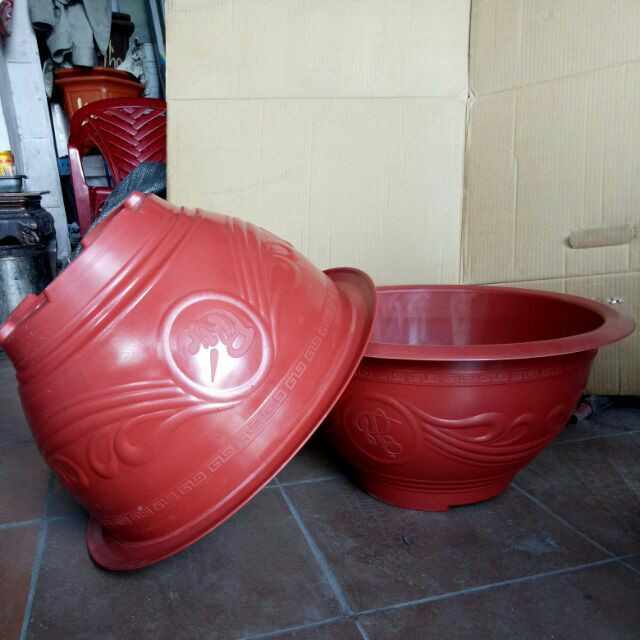 [HOT] 10 chậu nhựa trồng cây T48 đỏ 46x25cm