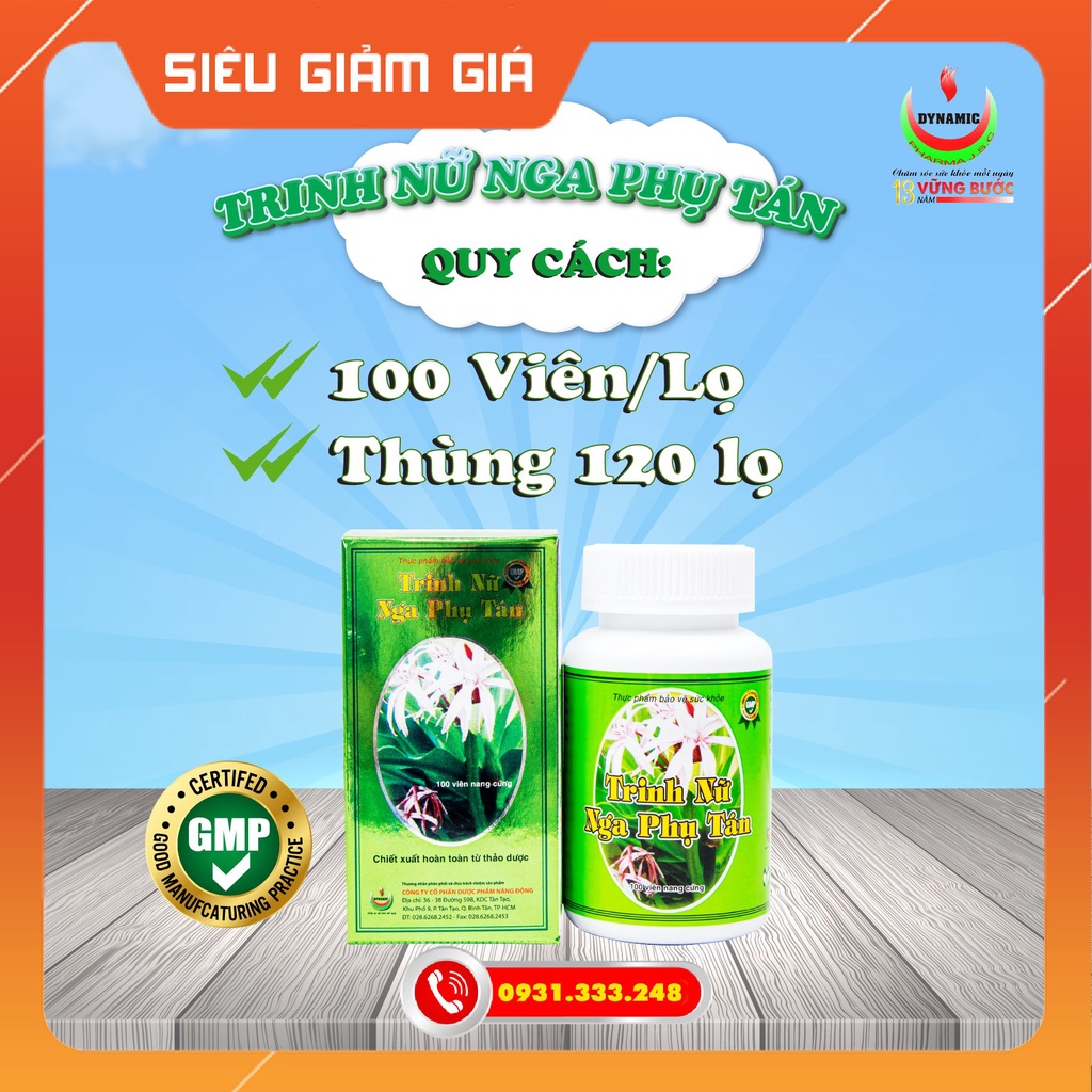Phòng u xơ tử cung u nang buồng trứng Trinh Nữ Nga Phụ Tán Lọ 100 viên