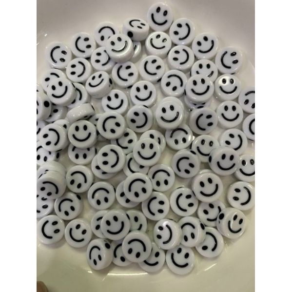 Set 30 hạt nhựa mặt cưòi sức xỏ DIY handmade xâu vòng bền đẹp tiện lợi