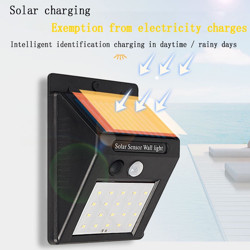 Đèn Led Cảm Biến Lắp Cửa Cổng Nhà, Lối Đi Sân Vườn Chống Nước Sử Dụng Năng Lượng Mặt Trời