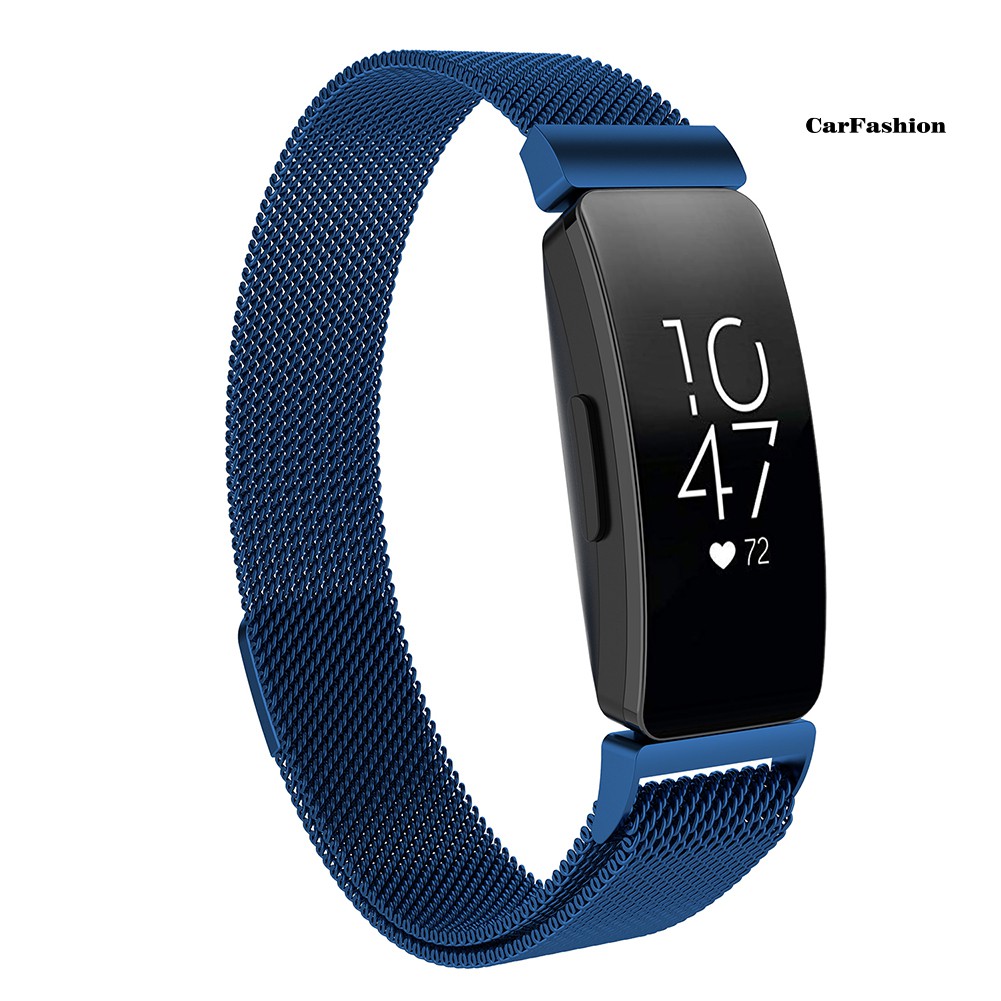 Dây Đồng Hồ Bằng Thép Không Gỉ Dạng Lưới Có Nam Châm Cho Fitbit Inspire Hr