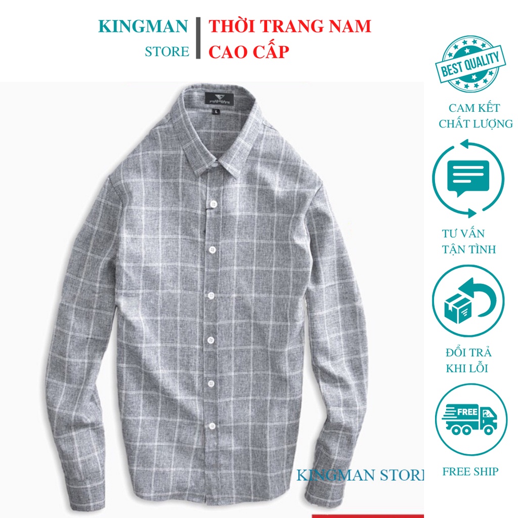 Áo Sơ Mi Nam Vải Đũi Cao Cấp, Áo Sơ Mi Ca Rô Dài Tay Chất Liệu Đũi Mềm Mịn Không Nhăn Mặc Rất Thoáng