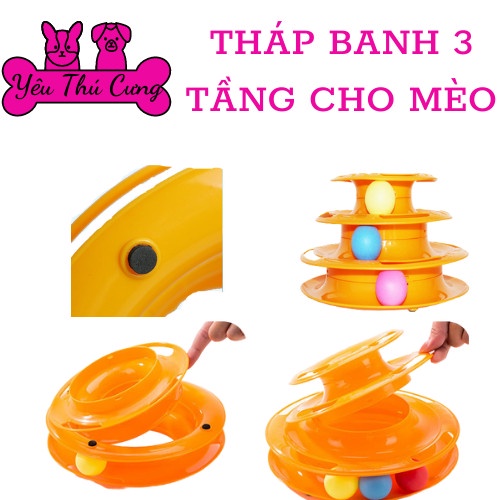THÁP BANH 3 TẦNG CHO MÈO - YÊU THÚ CƯNG