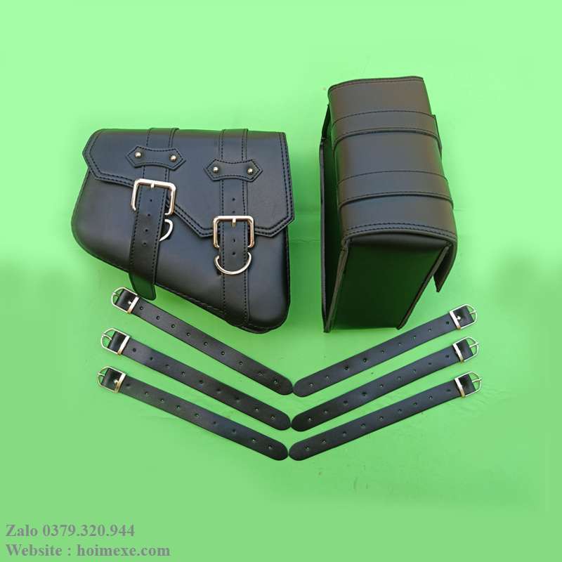 Cặp túi da treo hông xe máy chống nước Retro