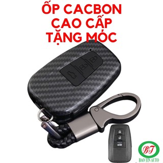 Ốp chìa khoá toyota camry 2019, 2020, cross... ❤ Freeship ❤ bản 3 nút Vân cacbon cao cấp