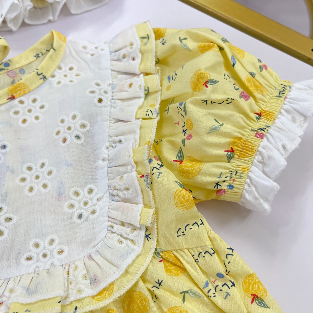 Bodysuit cho bé Nina Kids Boutique Body sơ sinh bé gái 0 24 tháng Kèm nón và giày vải