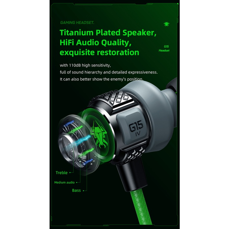 Tai nghe gaming nhét tai Plextone G15 Mark IV phiên bản 2022 - Chuyên game - có mic, chống ồn