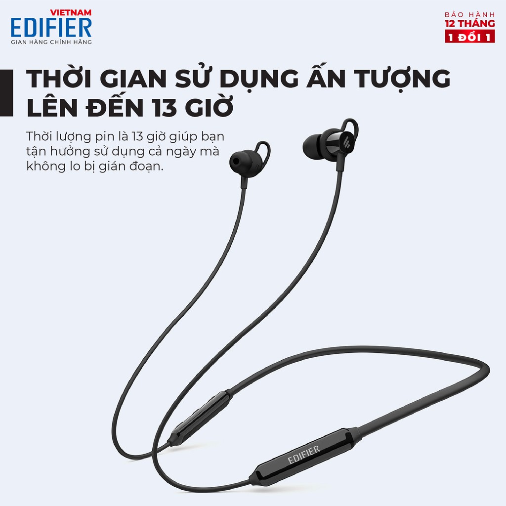 Tai nghe Bluetooth 5.1 EDIFIER W200BT Plus Âm thanh Stereo Chống nước IPX5 - Hàng chính hãng - Bảo hành 12 tháng 1 đổi 1