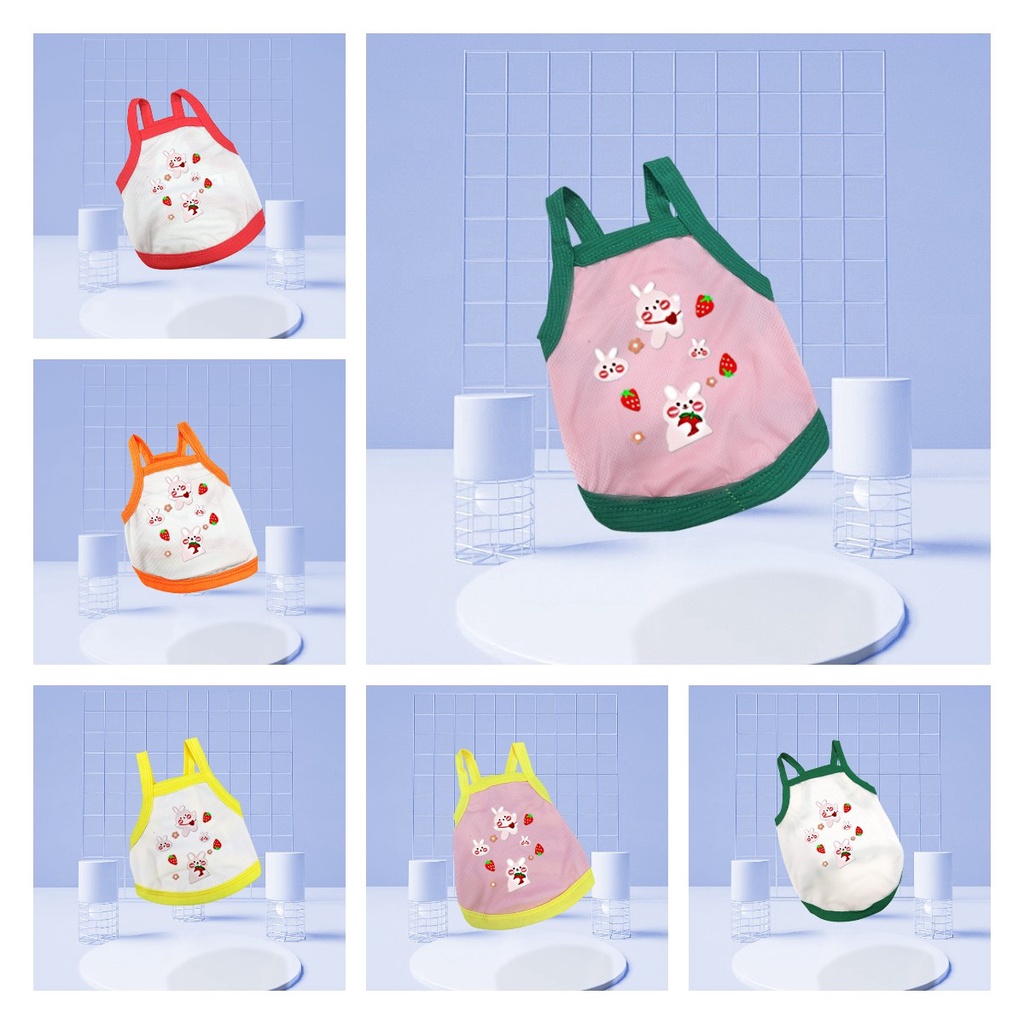 Áo thun cotton thoáng khí họa tiết trái cây mùa hè dành cho thú cưng