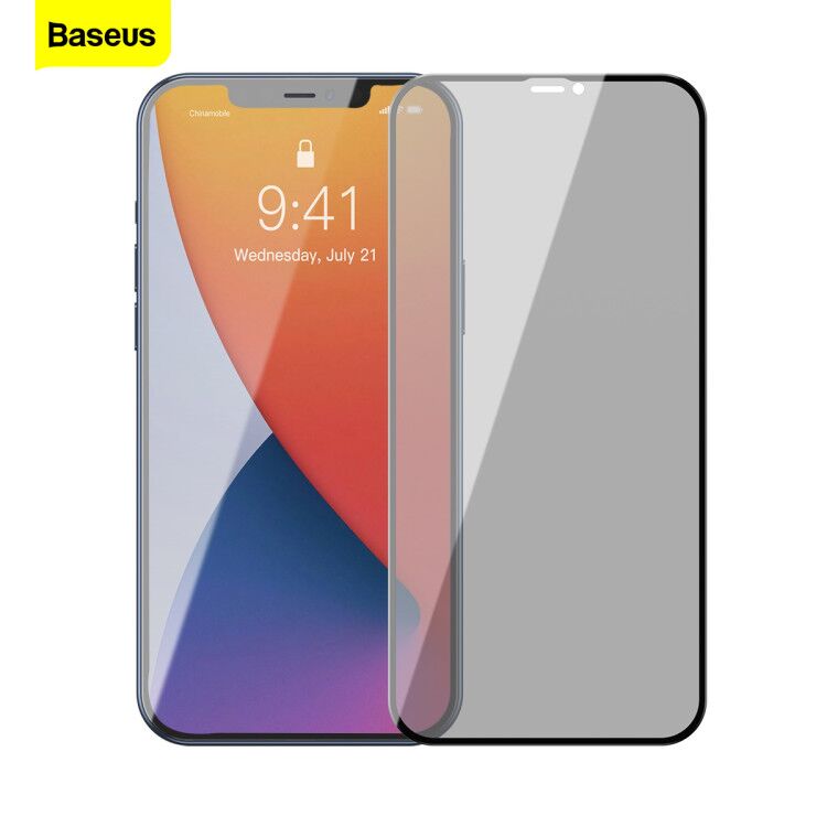 Set 2 kính cường lực Baseus bảo vệ toàn màn hình dày 0.23mm cho iPhone 12 mini Pro Max