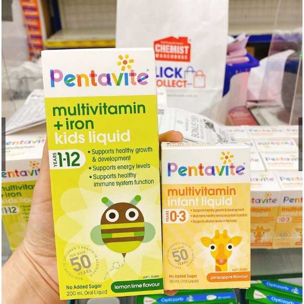 Siro Vitamin Tổng Hợp PENTAVITE Úc cho bé Penta-vite từ 1-12 tuổi - Úc