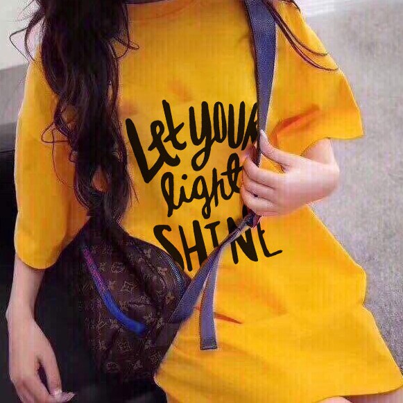 Follow Shop Săn Deal Hot Ngày 12/12 Áo Thun Nữ Unisex Tay Lỡ In Chữ Let Your Light SHINE ATN3375