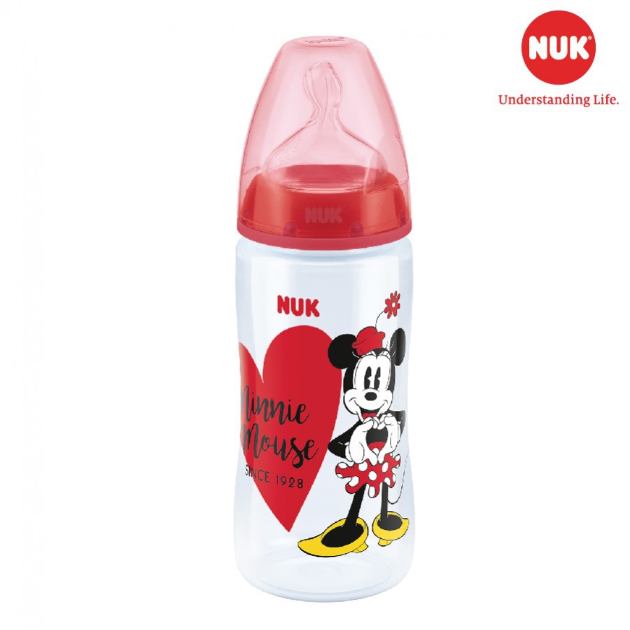 Bình sữa NUK Premium Choice nhựa PP 300ml núm ti Silicone S2 - M (Mickey)