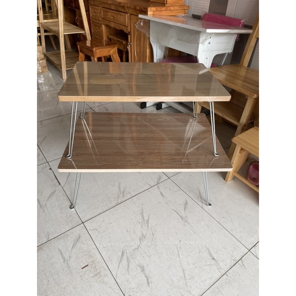 Bàn Xếp Mặt Gỗ & Ván Chân Sắt Xếp Gọn