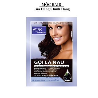 dầu gội là Nâu Matrix - dầu gội làm nâu tóc hộp 10 gói xịn.