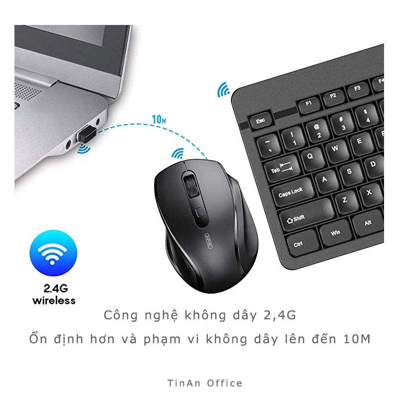 Combo Bàn Phím Và Chuột Không Dây Inphic V790 Cho Máy Tính Để Bàn PC Máy Tính, Laptop, Windows