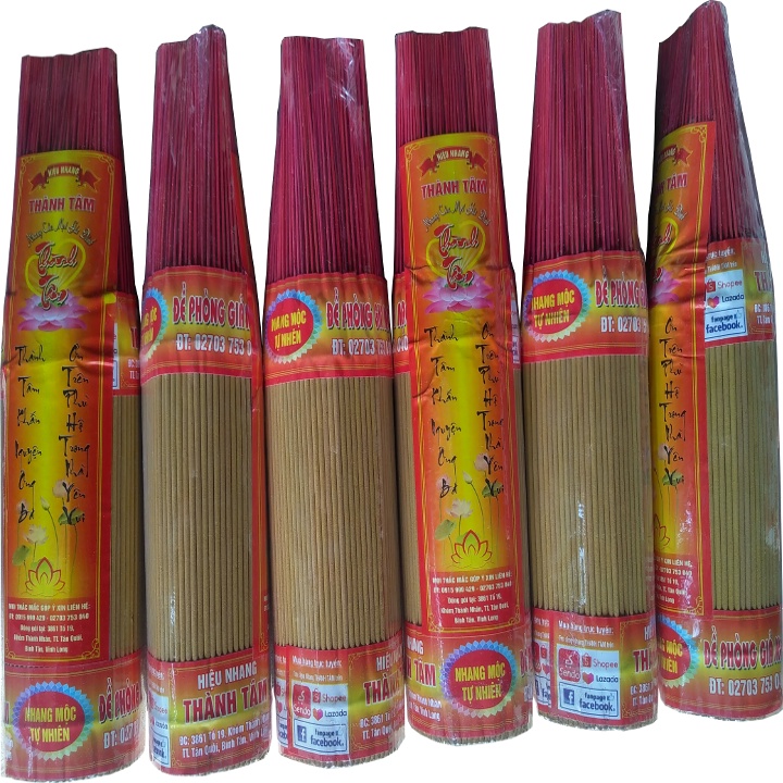 Nhang mộc tự nhiên THÀNH TÂM bó tròn 500gram 29cm  không mùi, ít ảnh hưởng sức khỏe