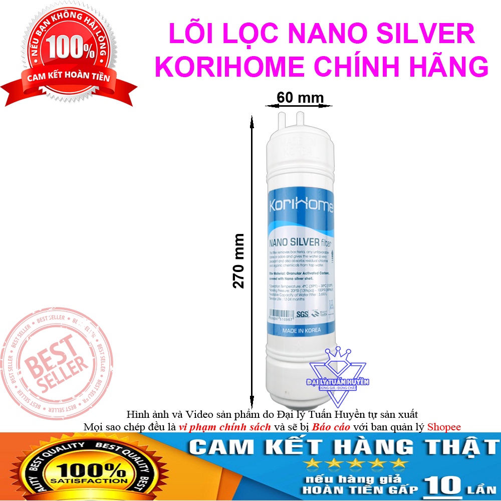 Lõi lọc nước Nano Silver KoriHome chính hãng
