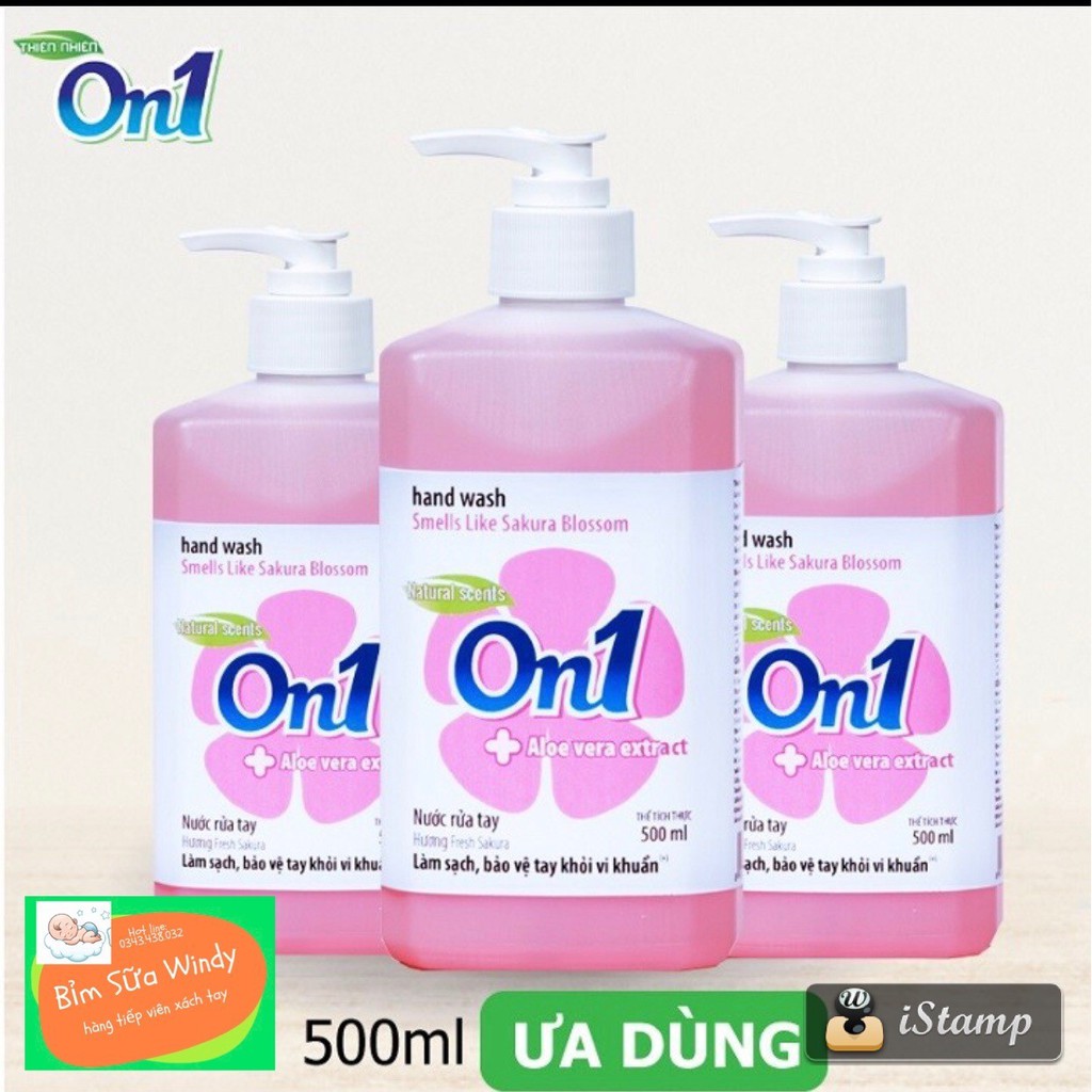 Xà Phòng rửa tay sạch khuẩn On1 500ml hương Fresh Sakura