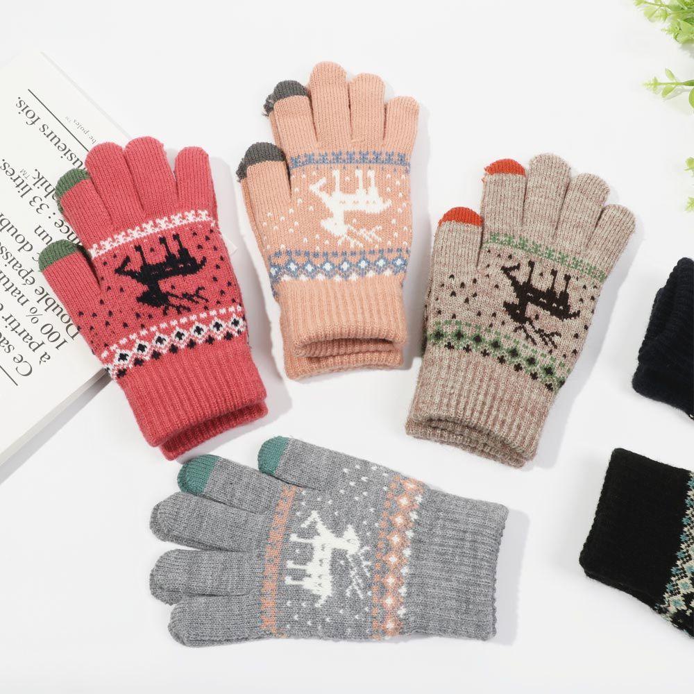 Luolv Acrylic và len Găng Tay Toàn Bộ Ngón Tay Làm Quà Tặng Giáng Sinh Cho Nữ/nhiều màu