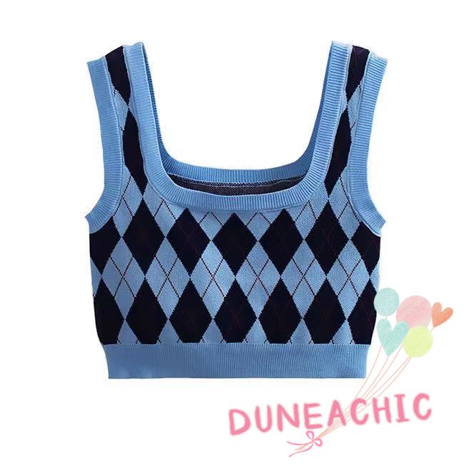 DUNEA Áo Dệt Kim Hai Dây Thời Trang Dành Cho Nữ