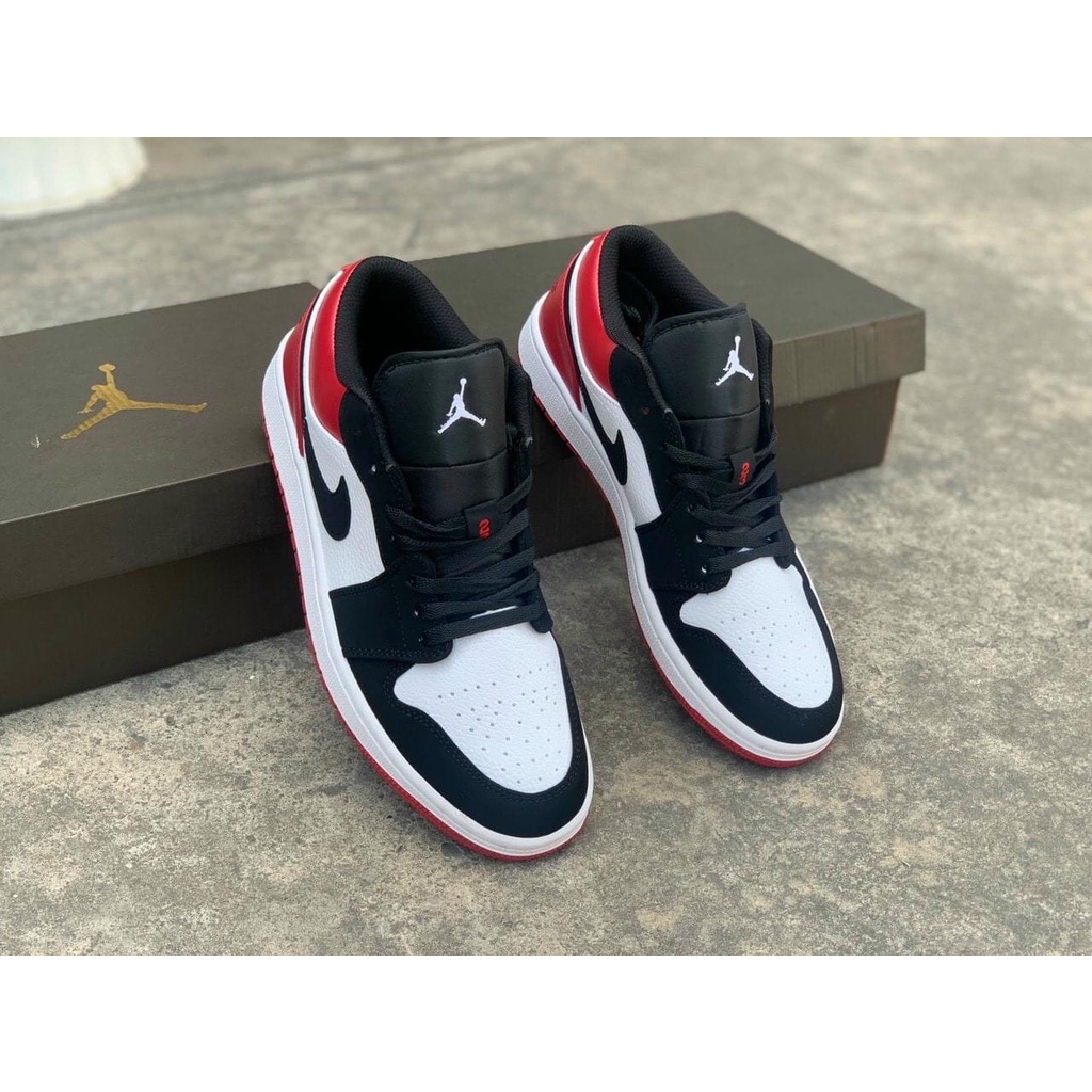 ✅shinnava✅ Giày Sneaker Jordan Đỏ Đen Cổ Thấp,Giày Thể Thao Nam Nữ Cá Tính Cao Cấp fuil box bill