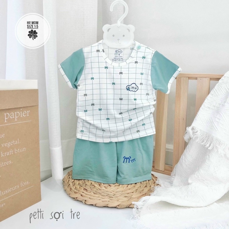 Bộ Cộc Tay Hi!mm Chất Petit Siêu Đẹp Mát Cho Bé