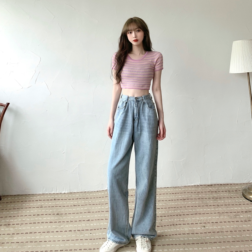 DUNEA Quần Jeans Dài Ống Loe Thời Trang Dành Cho Nữ