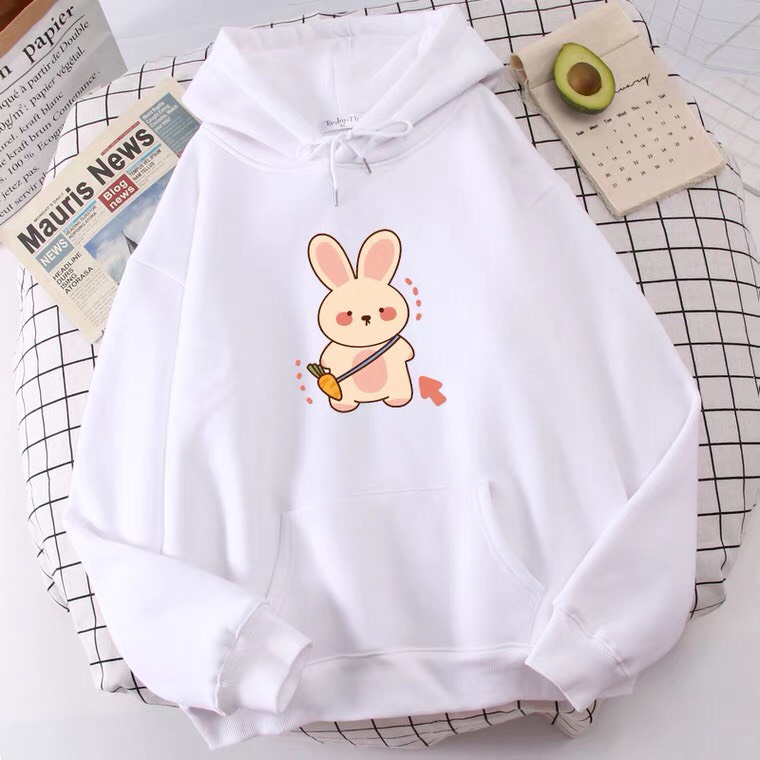 Áo hoodie Thỏ đeo túi, Áo nỉ Unisex from rộng, Chất nỉ ấm mặc không xù, thiết kế phong cách - MODY