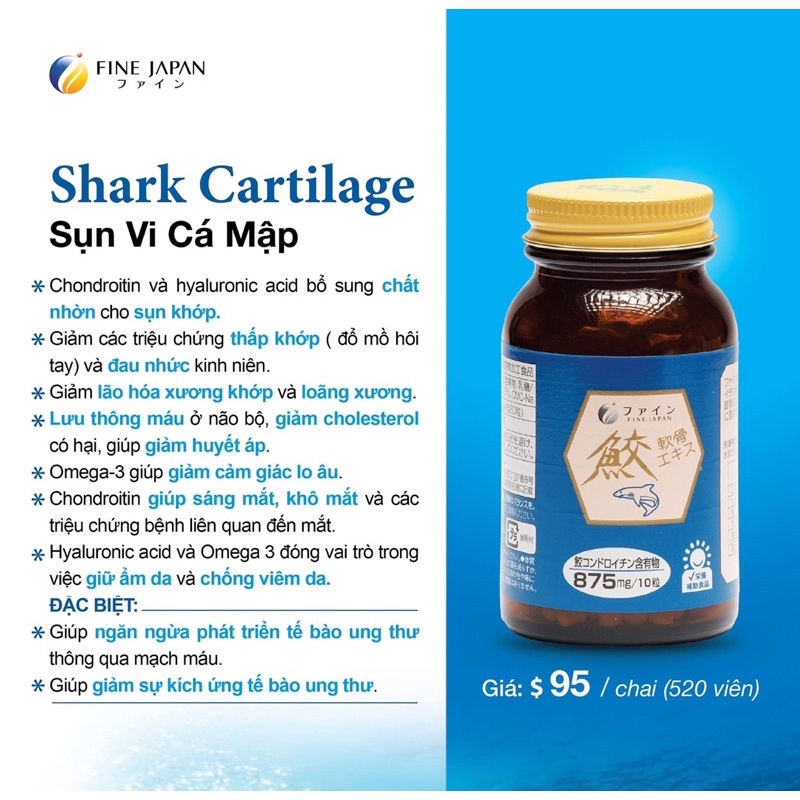 Sụn cá mập Fine japan 520 viên