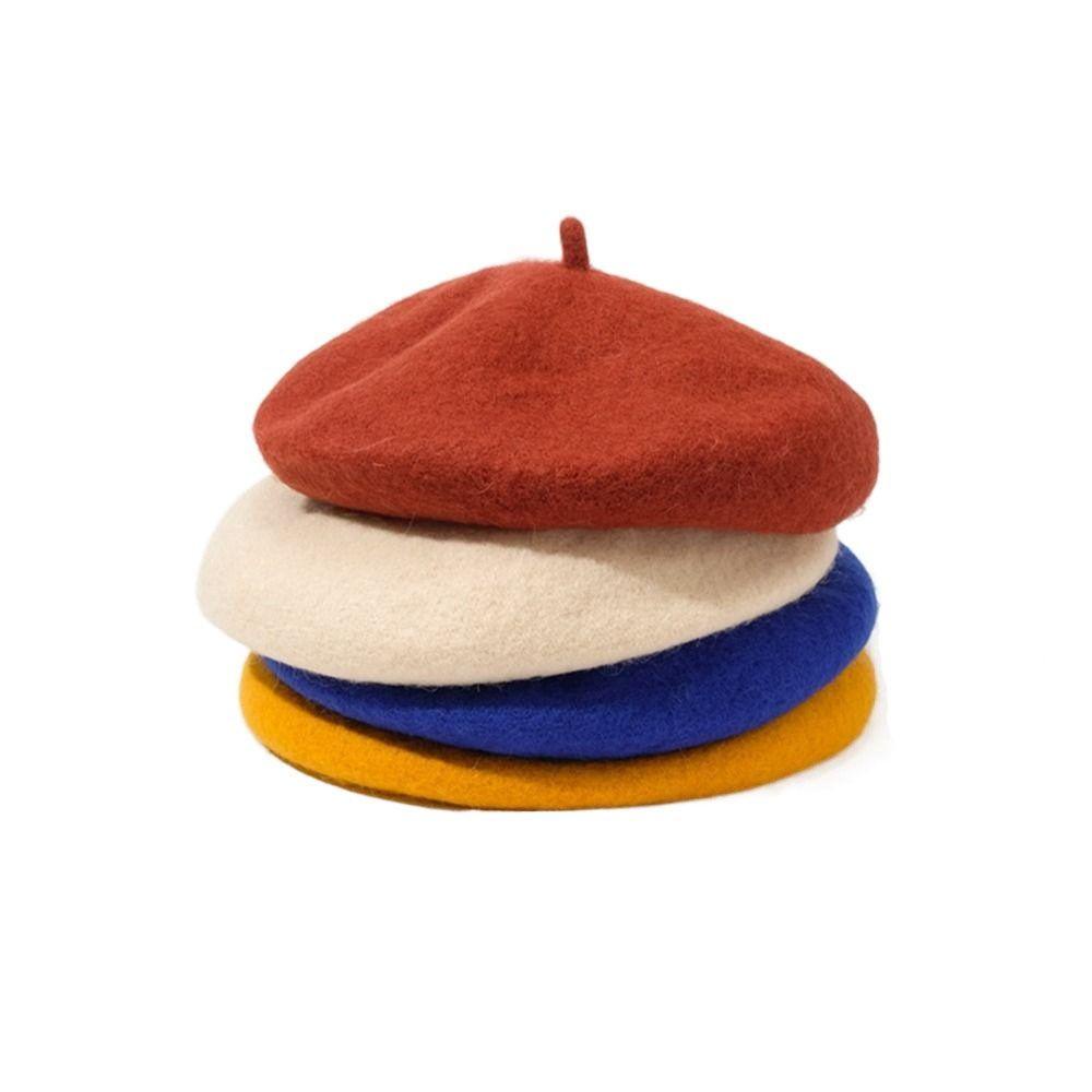 Mũ Beret Len Màu Sắc Đơn Giản Phong Cách Anh Quốc Dành Cho Nữ