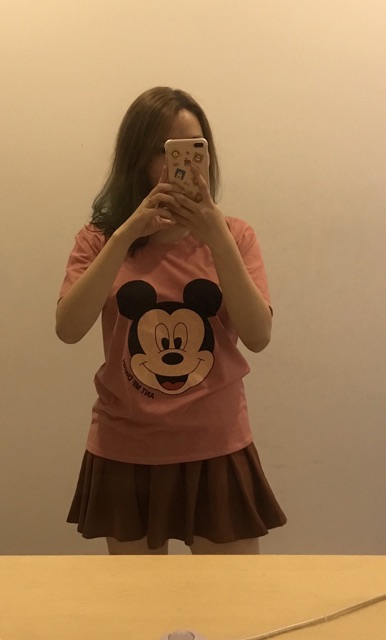 Áo phông chuột Mickey in sơn dễ thương ( ảnh chụp thật ) - chất Cotton tici