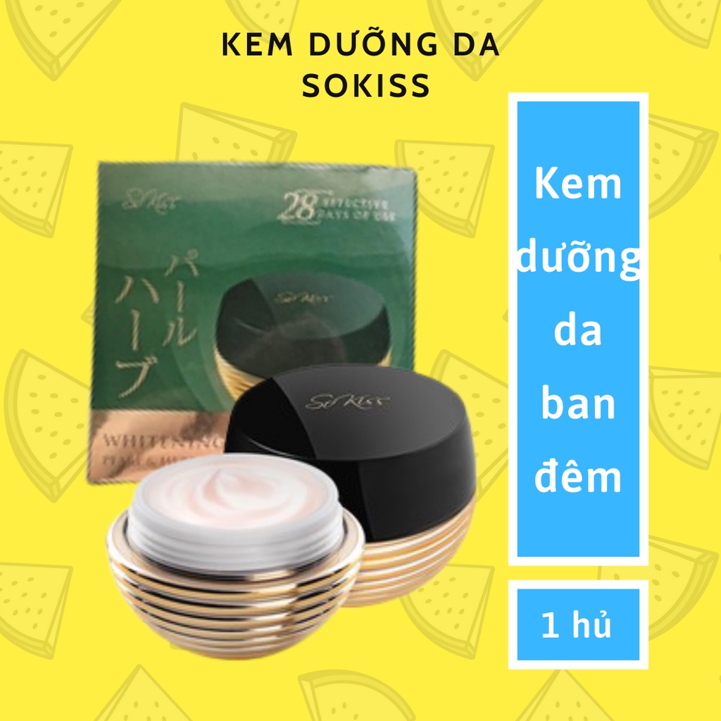 Kem dưỡng da SOKISS Ngọc trai & thảo mộc trắng da ban đêm UV35+++