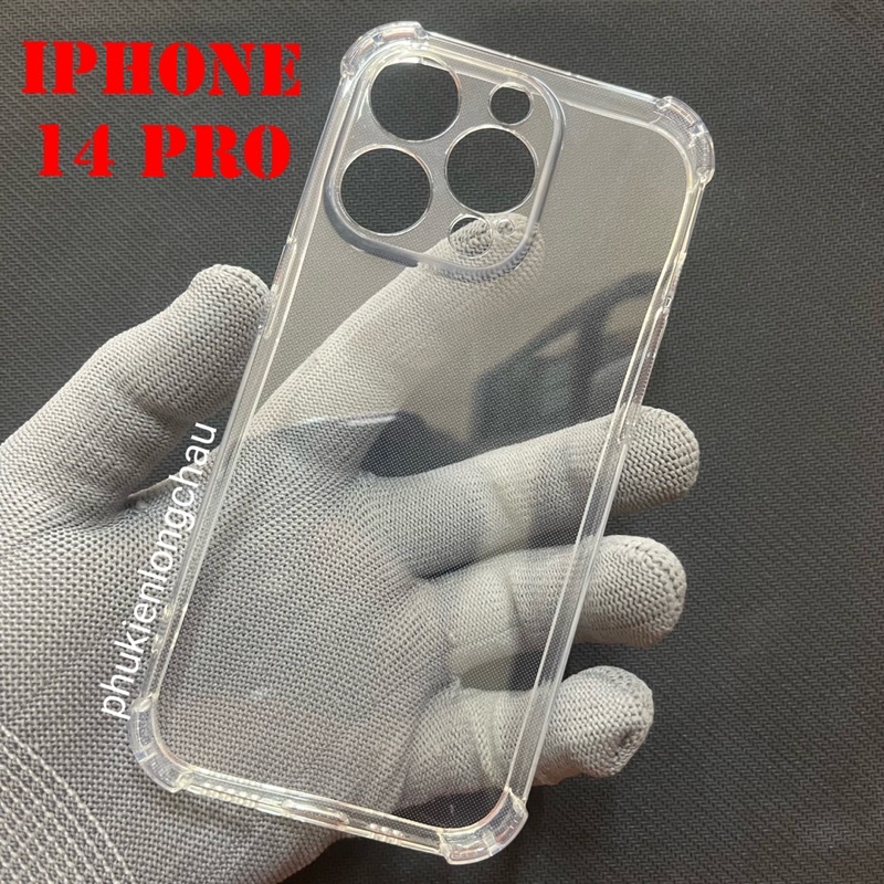 Ốp Lưng iPhone 14 Pro Dẻo Trong Chống Sốc Có Gù Bảo Vệ 4 Gốc