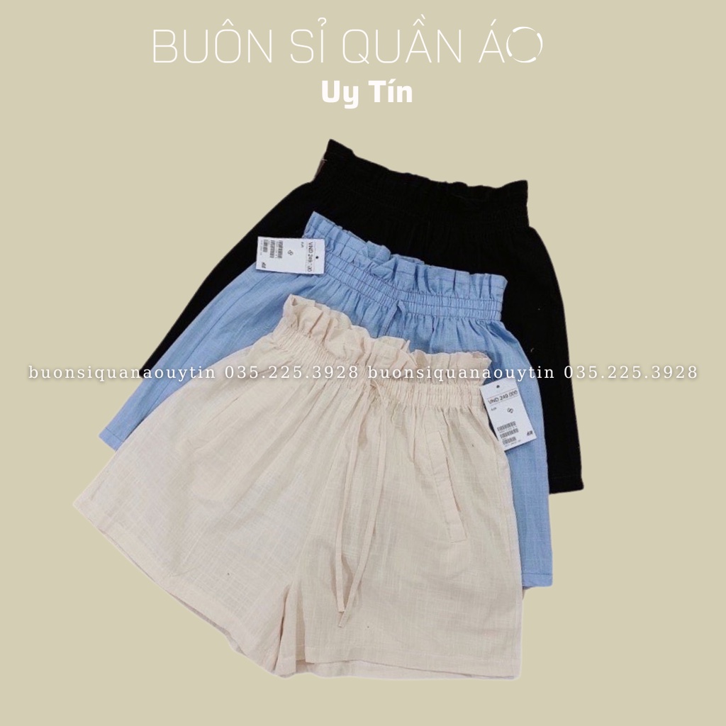 Quần short nữ cạp bèo vải đũi 3 màu 626