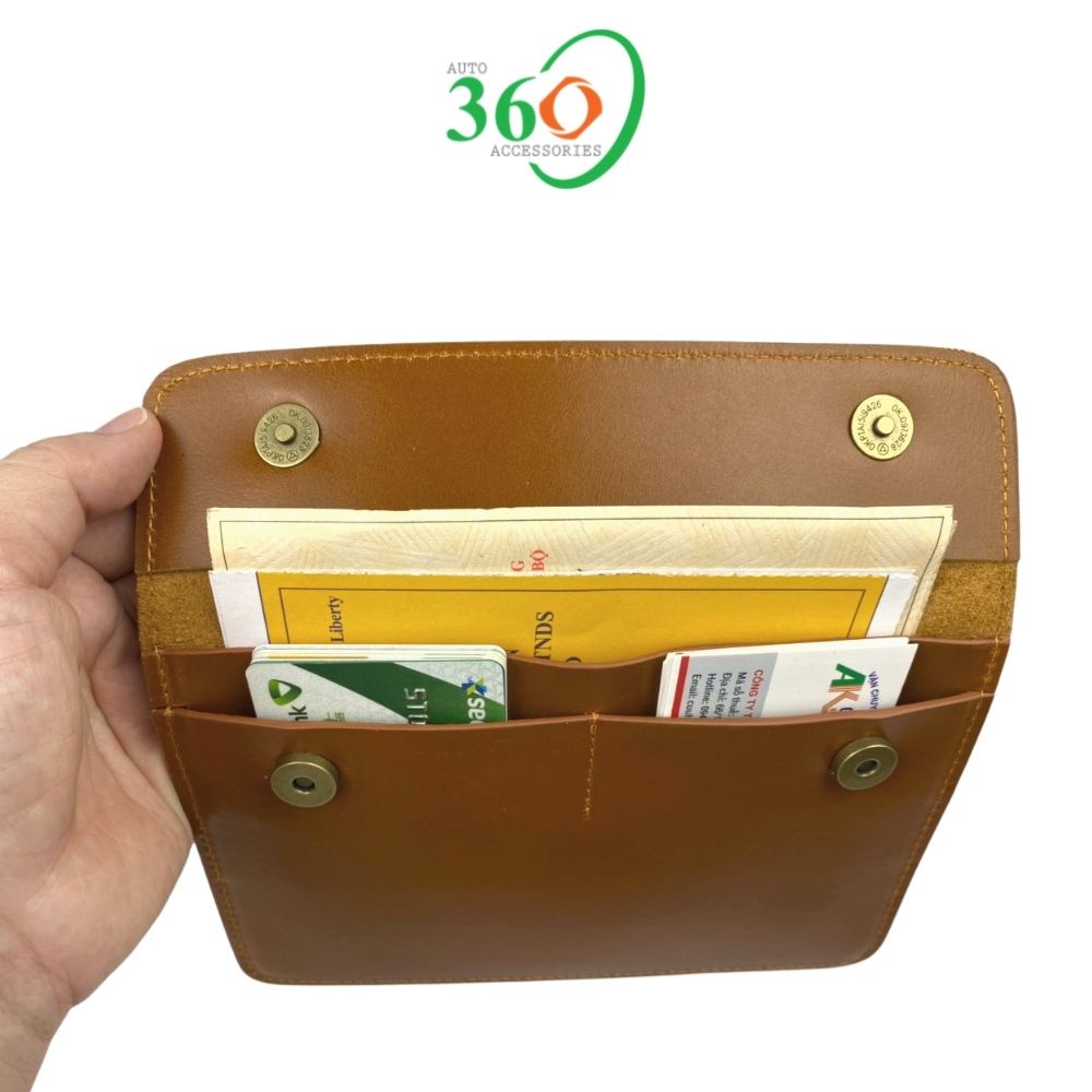 Ví đựng giấy tờ xe ô tô ví da đựng đăng kiểm cavet bảo hiểm thẻ ngân hàng card visit