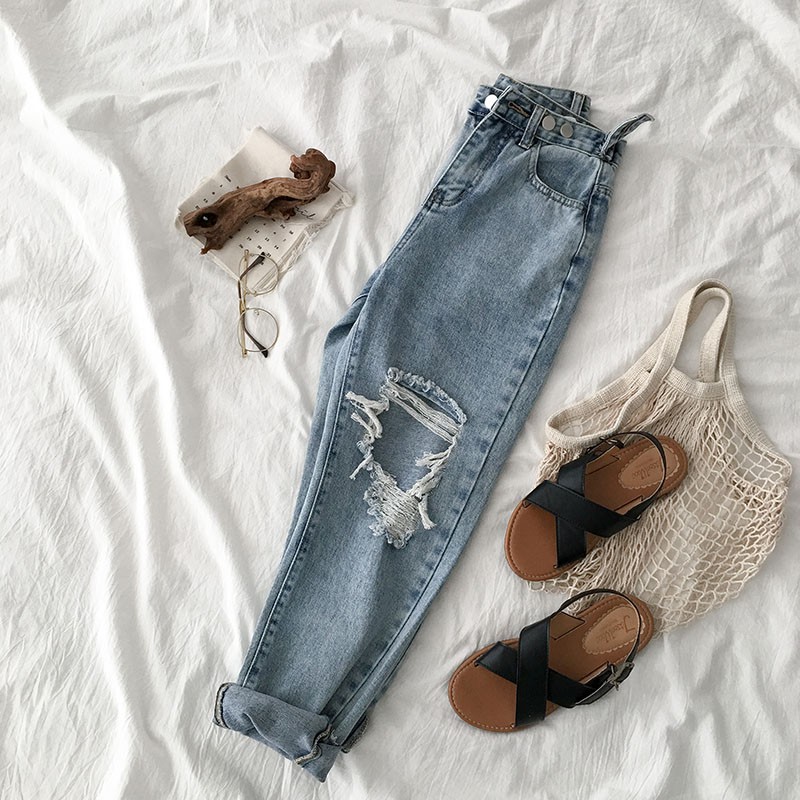 Chỉ còn size S_quần baggy rách gối H4629