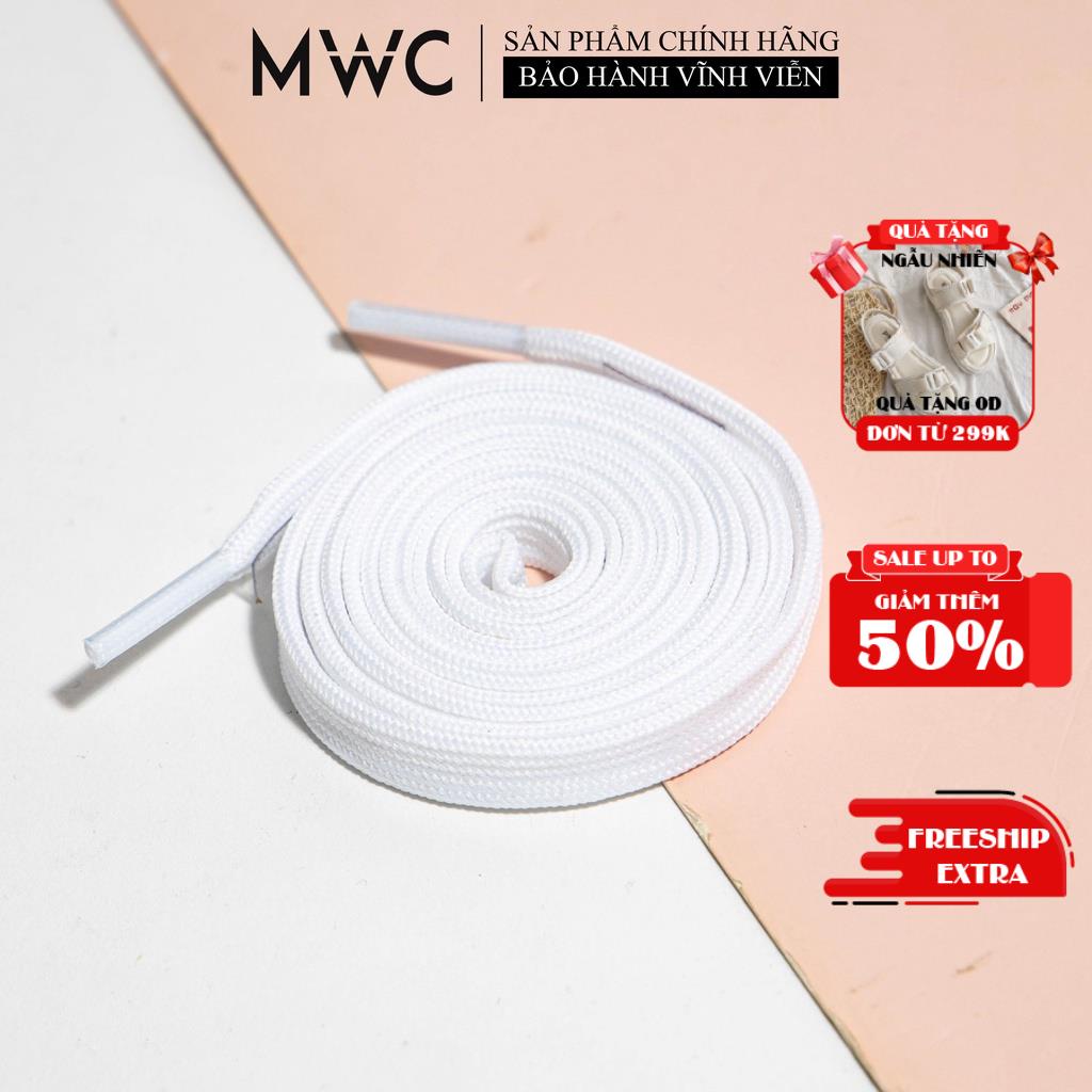 Dây Giày Thể Thao MWC Kiểu Dẹt Trơn Chất Liệu Sợi Bông Mềm Mịn Nhiều Màu Sắc Cá Tính 9006