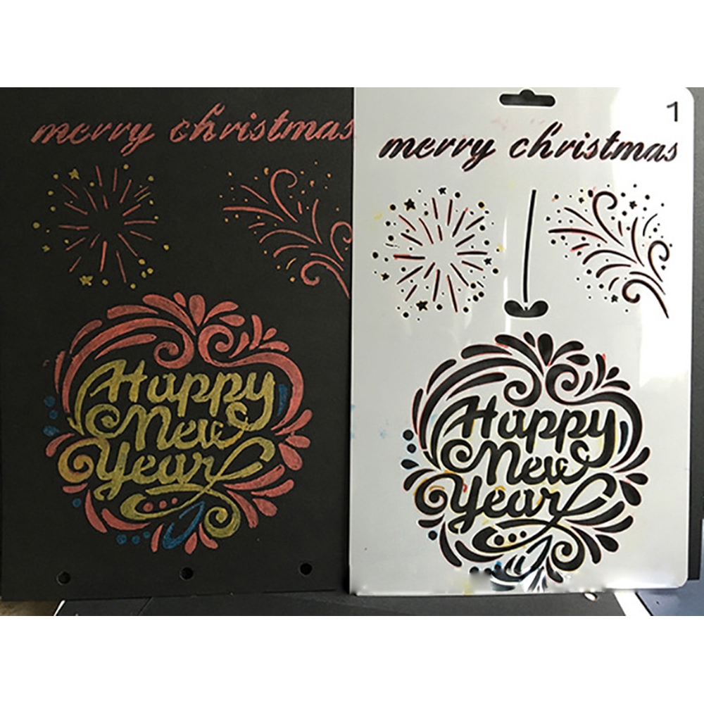 Khuôn Vẽ Khoét Rỗng Bằng Kim Loại Chủ Hoạ Tiết Chủ Đề Giáng Sinh Dùng Để Trang Trí DIY