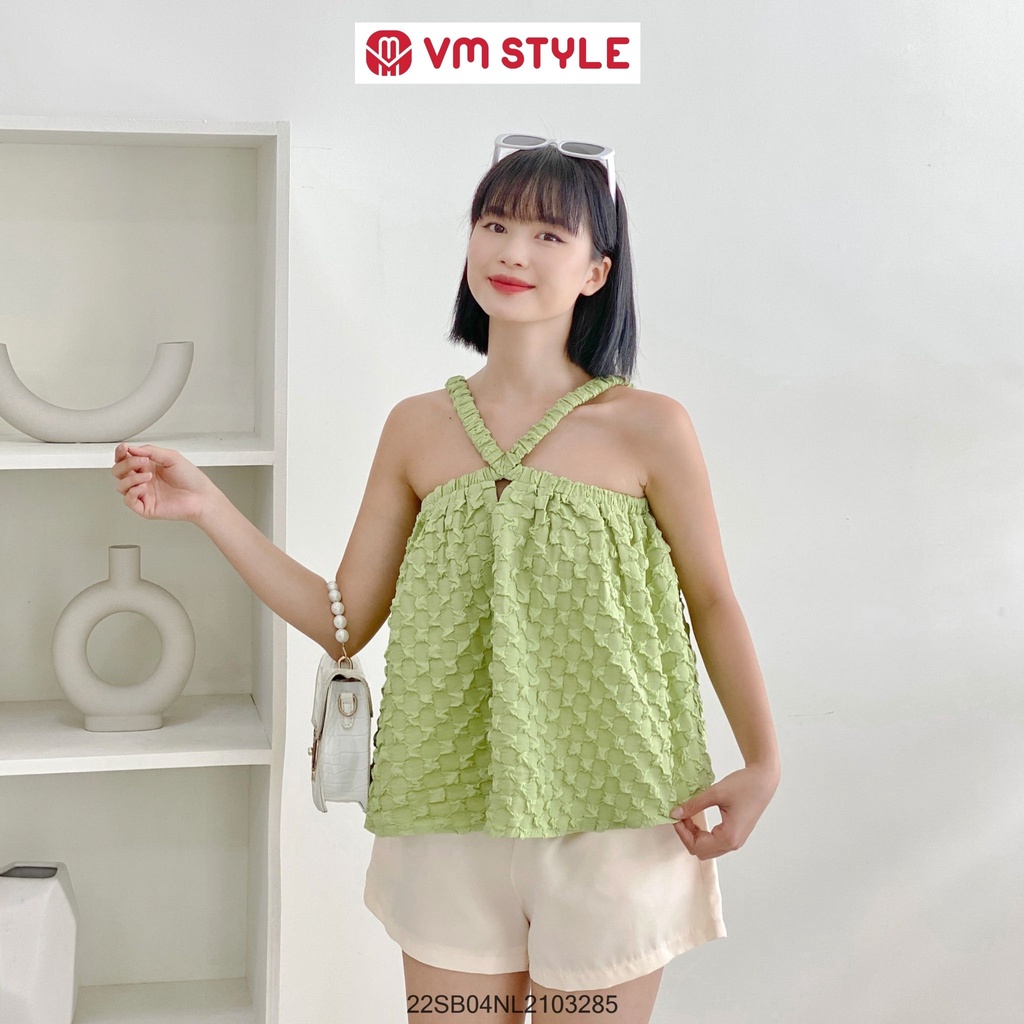 Set bộ nữ VM STYLE áo 2 dây chun + quần ngắn thời trang ulzzang 22SB04NL2103