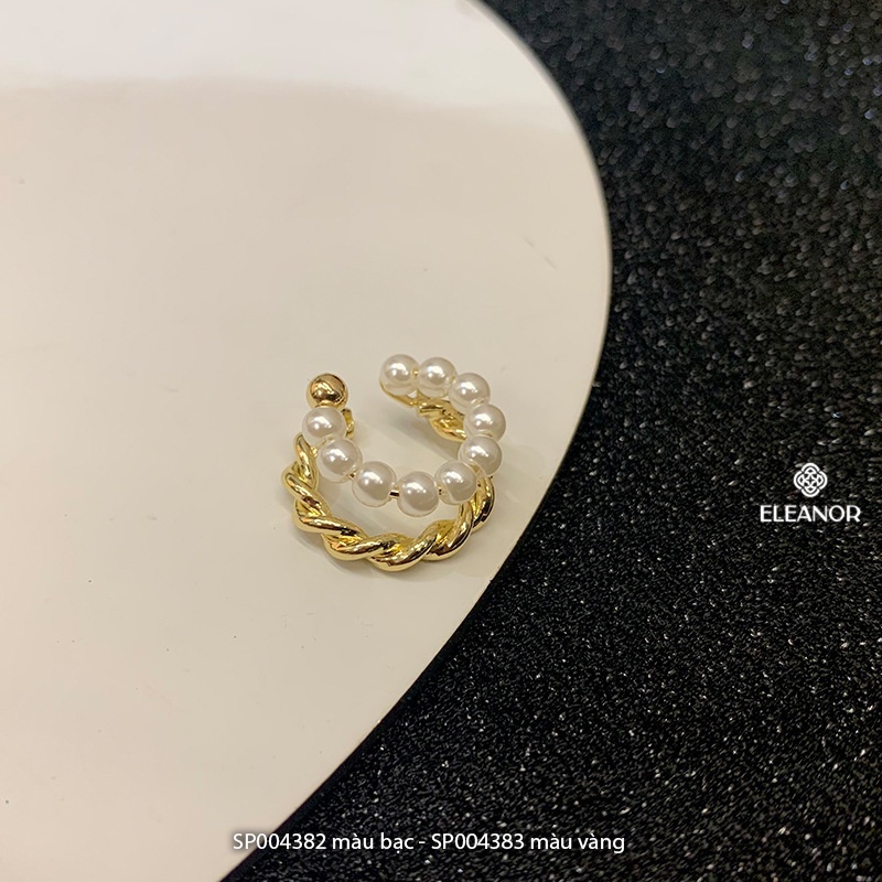 Bông tai nữ gắn vành Eleanor Accessories ngọc trai nhân tạo phụ kiện trang sức 4382 ( một chiếc )