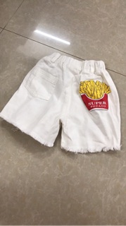Quần đùi jean trắng size 14kg