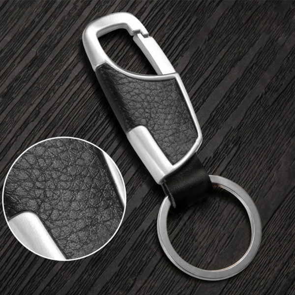 Móc chìa khóa bằng da thiết kế đơn giản dành cho nam