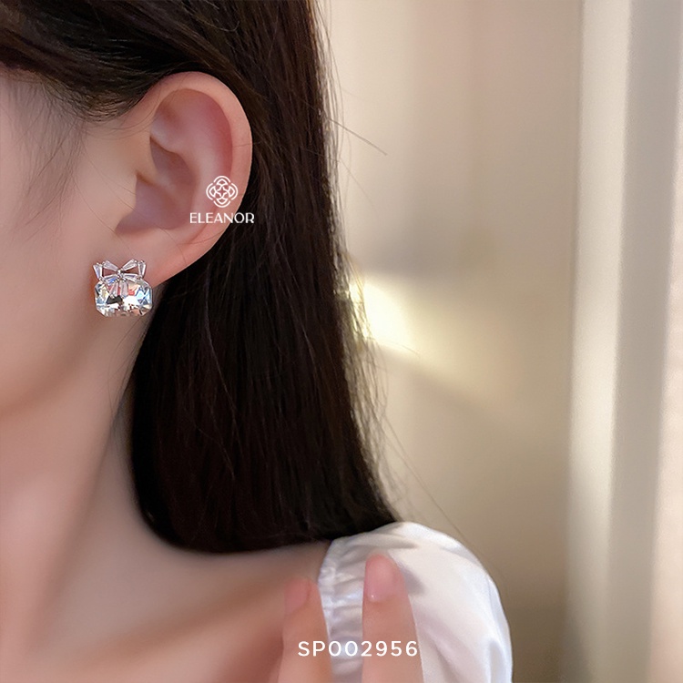 Bông tai nữ ngọc trai nhân tạo Eleanor Accessories hình chữ X phụ kiện trang sức dễ thương