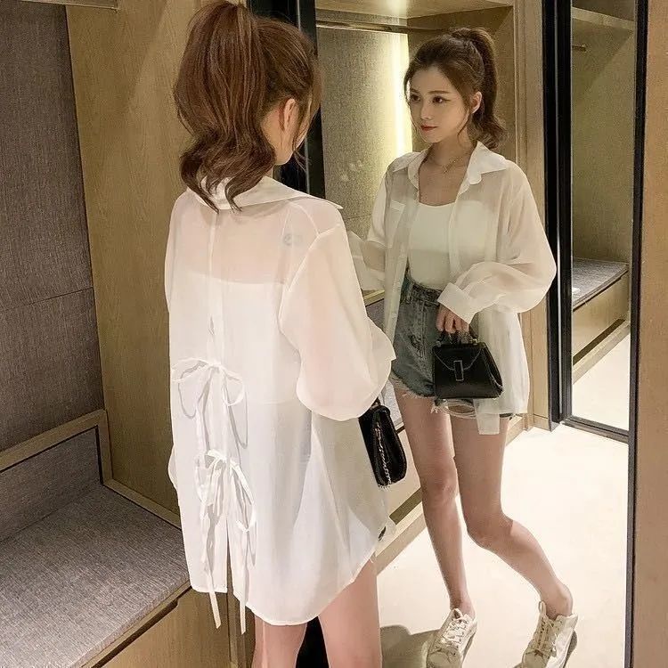 Áo Khoác Cardigan Chiffon Mỏng Dáng Rộng Chống Nắng Thời Trang Mùa Hè Mới Dành Cho Nữ