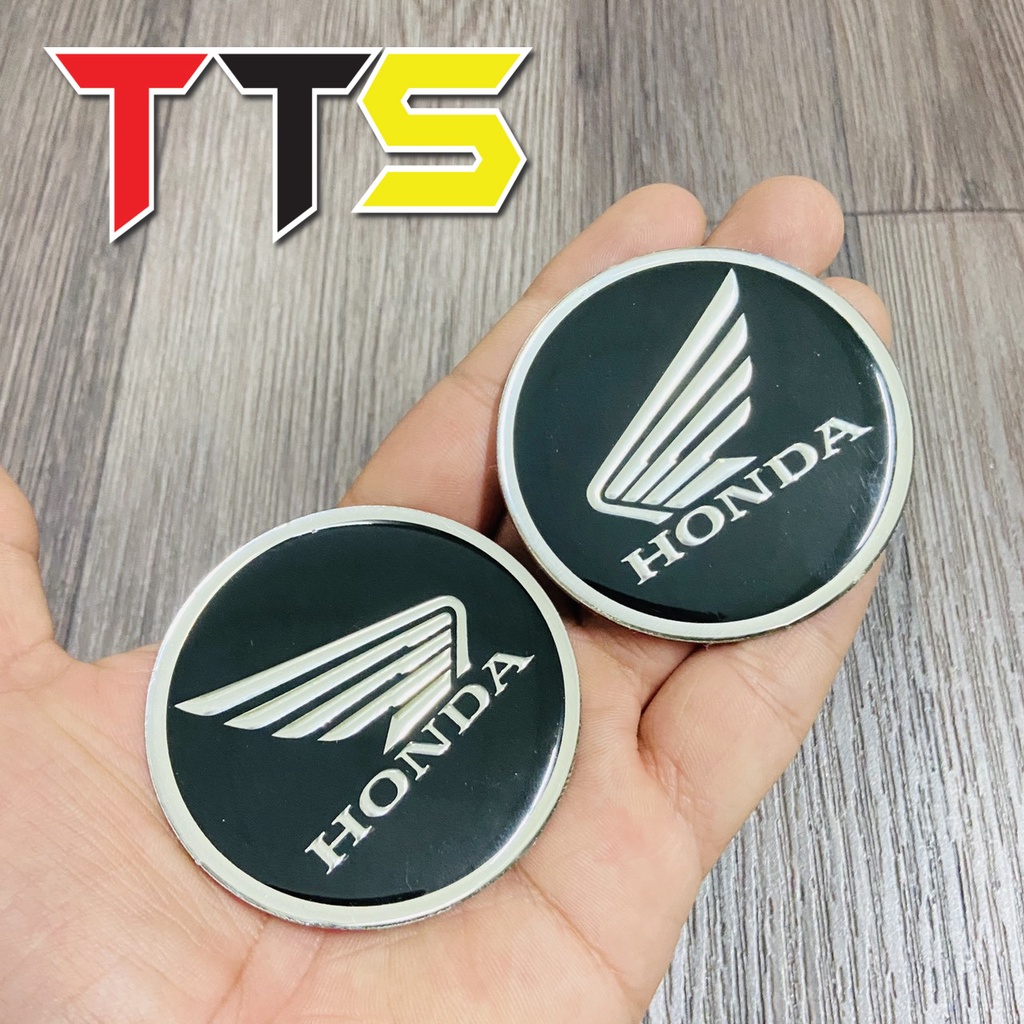 Tem logo nhôm tròn cánh chim Honda dán thùng xăng Honda 67, CL phong cách cafe racer