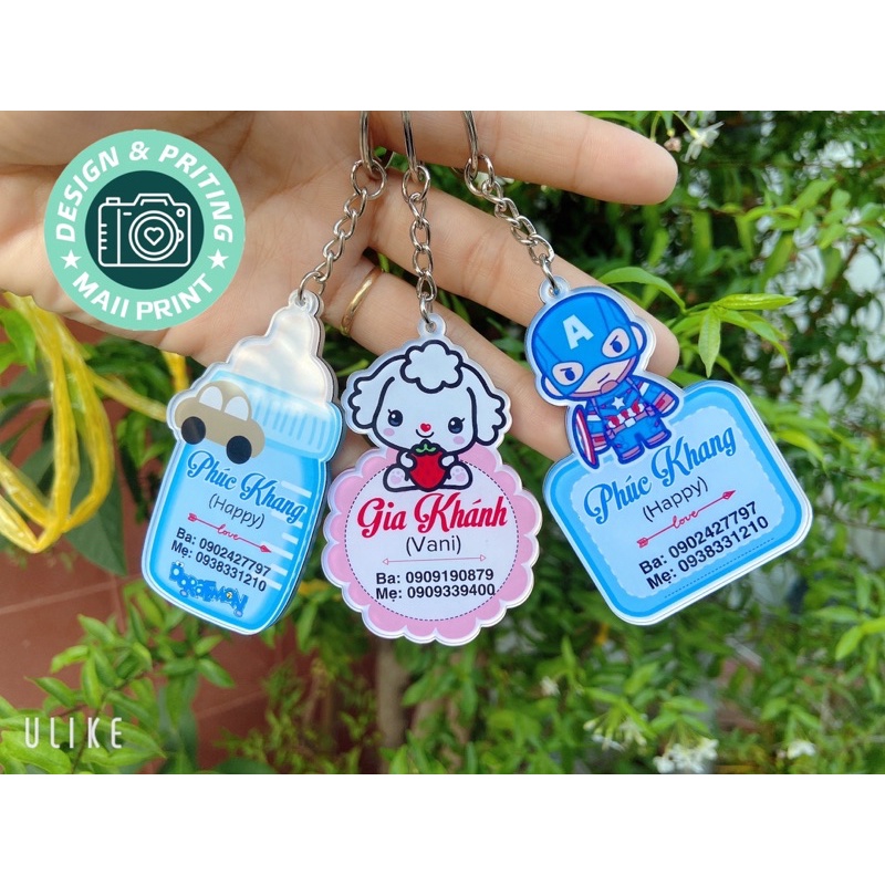 ❤️ BẢNG TÊN TREO BALO CHO BÉ IU 🍀 IN THEO YÊU CẦU