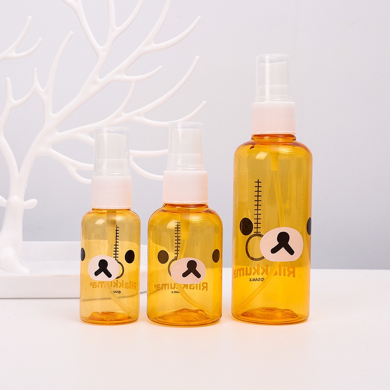Chai Xịt Rỗng Bằng Nhựa Trong Suốt Hình Gấu Hoạt Hình Dễ Thương Dung Tích 30/50/100ML