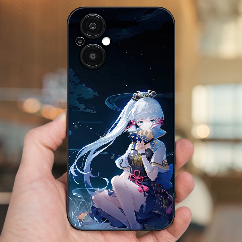Ốp lưng Oppo Reno 8Z 5G viền đen in hình Ayaka Genshin Impact